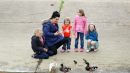 Feeding the baby ducks at Beccles 1