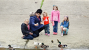 Feeding the baby ducks at Beccles 2