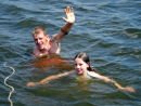 Glen and Kahra swimming