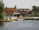Moored outside  The Kings Head in Wroxham