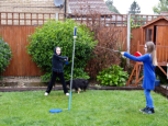 Kahra and Joely playing swingball...