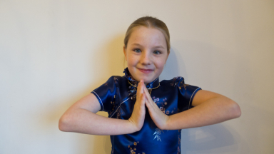Joely in her school play