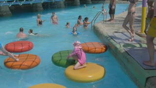 Joely and Nina on the lily pads