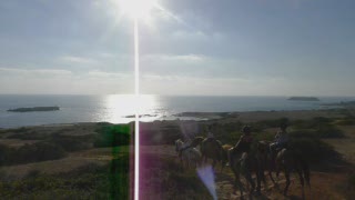 The Cottams horse riding in Cyprus